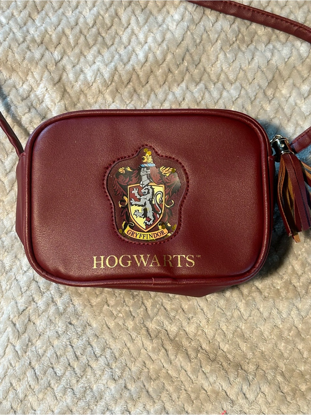 Gryffindor Crest Burgundy Crossbody Bag by